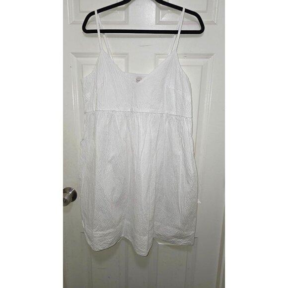 NWT A New Day White Textured Sleeveless Mini Dress Adjustable Straps For Women's - Picture 1 of 8
